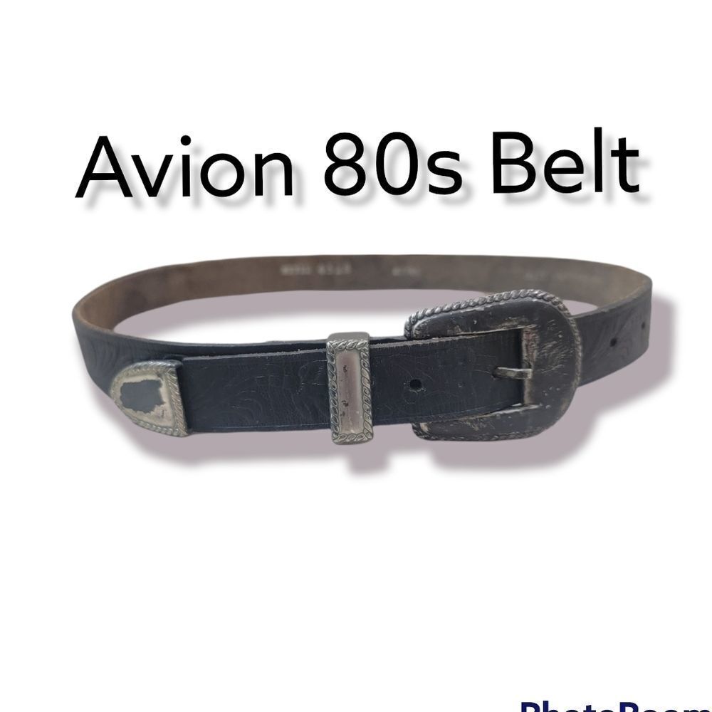 Avion International 80s Vintage Genuine Leather Distressed Belt Size Medium